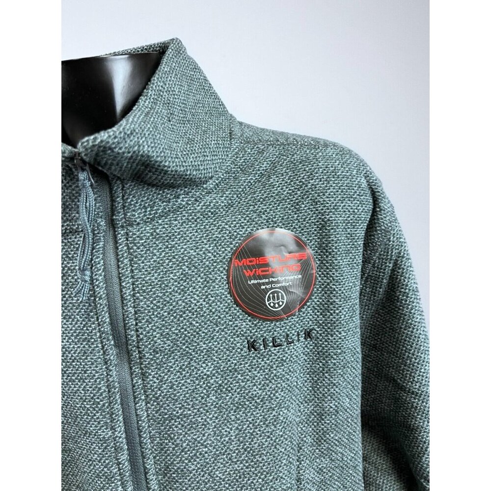 Killik Long Sleeve 1/4 Zip Charcoal Heather Pullover Men's Essential Sz L New - Picture 3 of 7